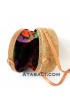 Ata round bag with black flower pattern and lining limited edition 